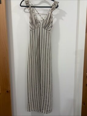 Bravissimo Rare Ivory with Black Lateral Stripes Strappy Coverup/Dress in Small.